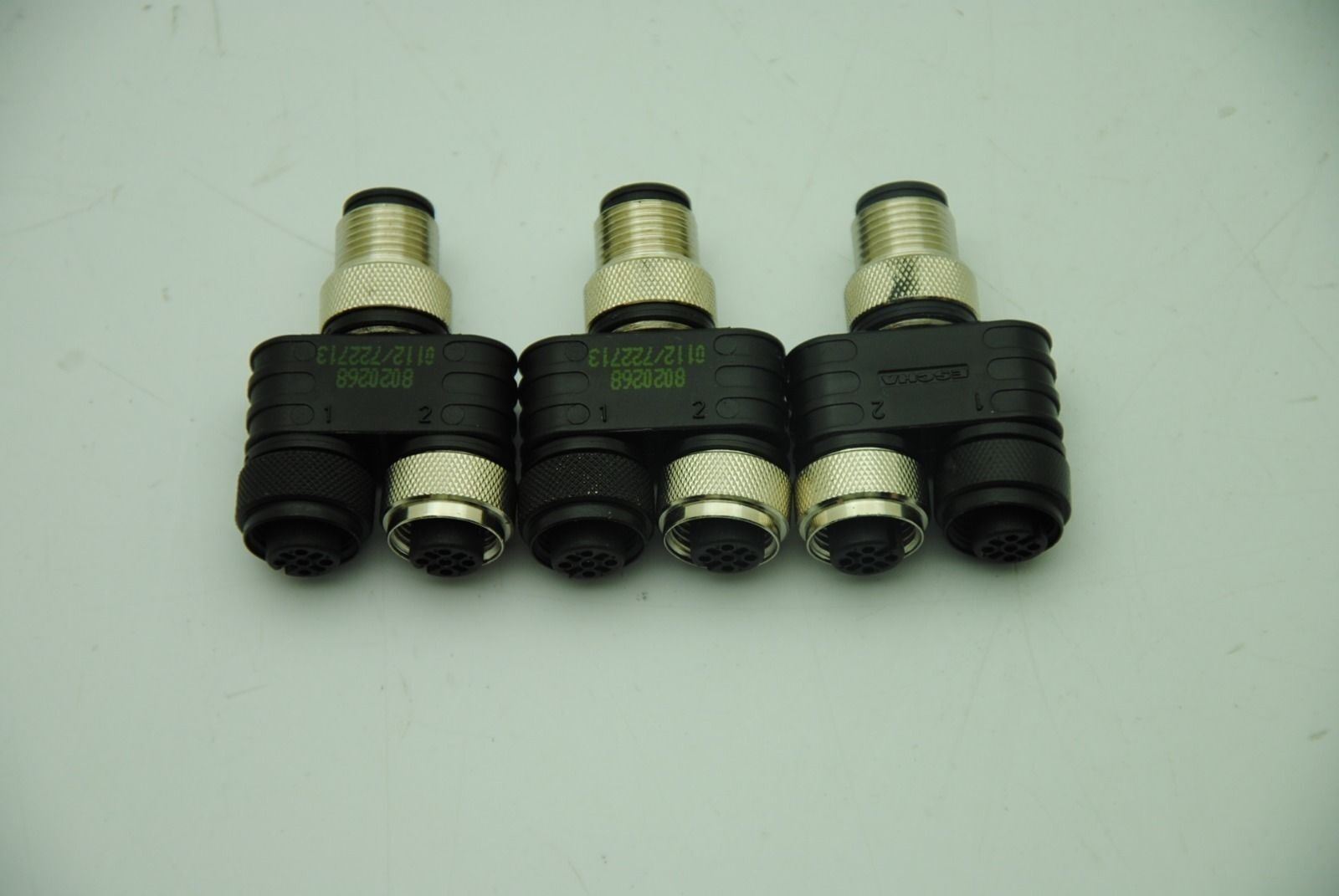 ESCHA 8020268, T Junction Connectors, 5-Pin M w/ 2 5-Pin Female, Lot of 3