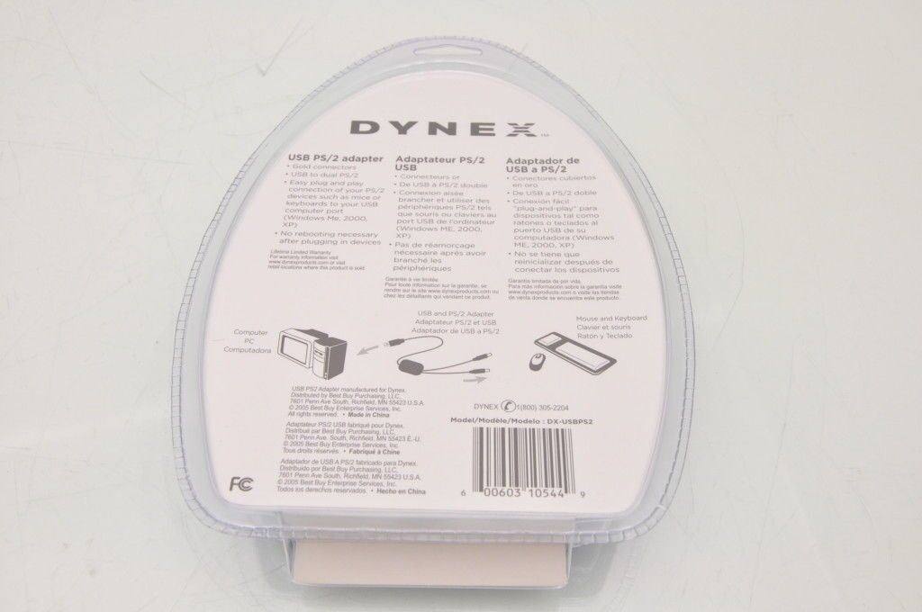 Dynex DX-USB- PS/2 Adapter - NEW