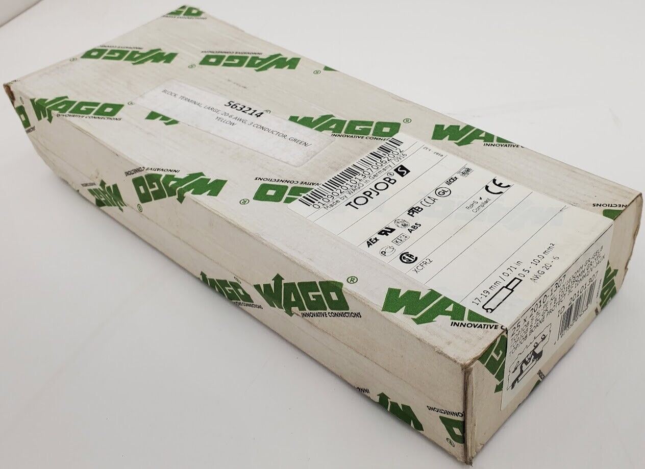 WAGO 2010-1307 3-Conductor Terminal Block for Ex e II applications - Lot of 25