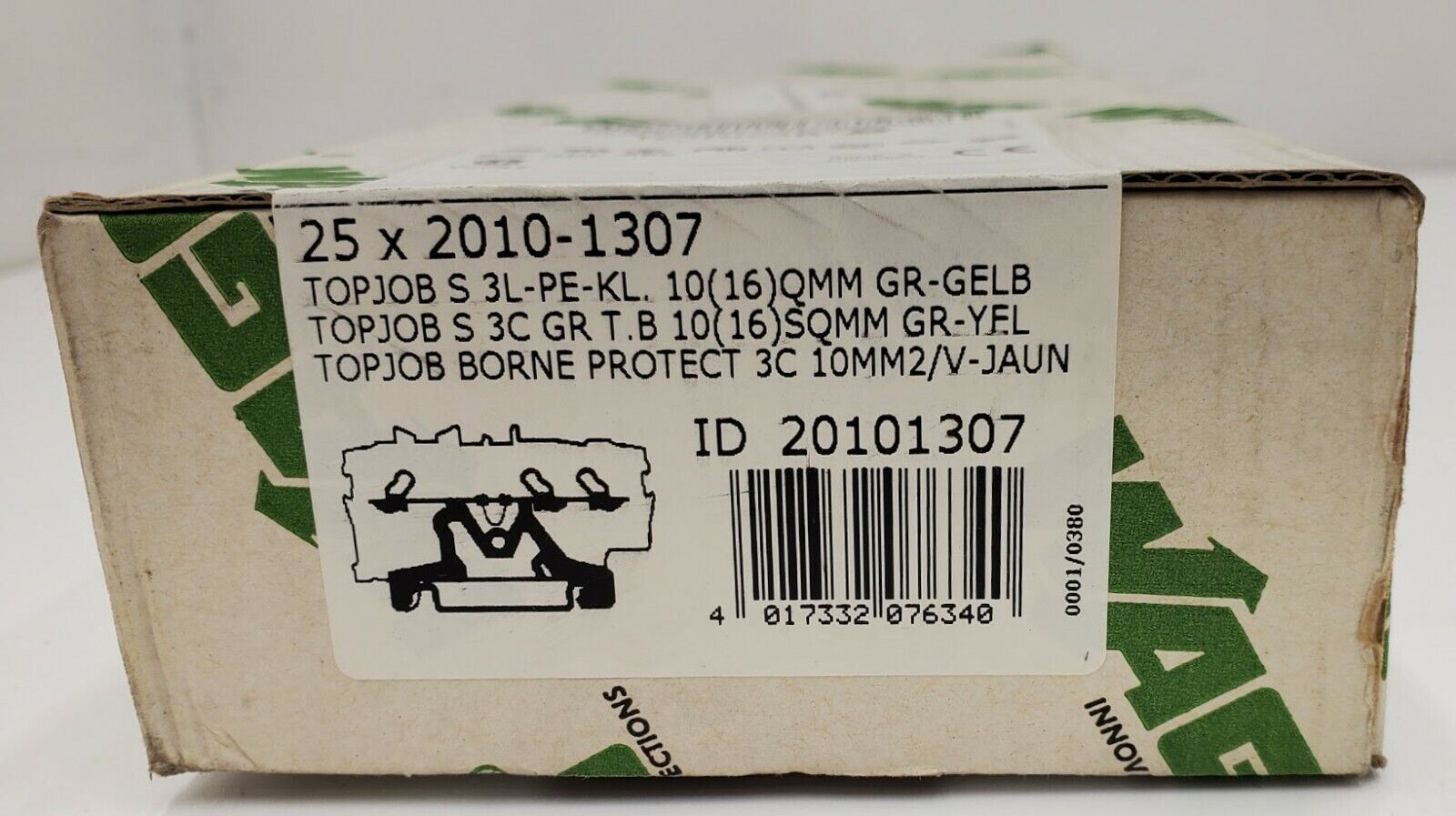 WAGO 2010-1307 3-Conductor Terminal Block for Ex e II applications - Lot of 25