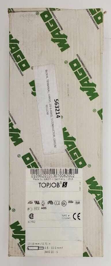 WAGO 2010-1307 3-Conductor Terminal Block for Ex e II applications - Lot of 25