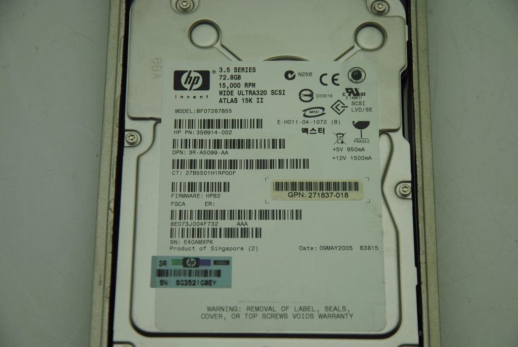 HP BF07287B55, 15K Hard Drive, Lot of 4