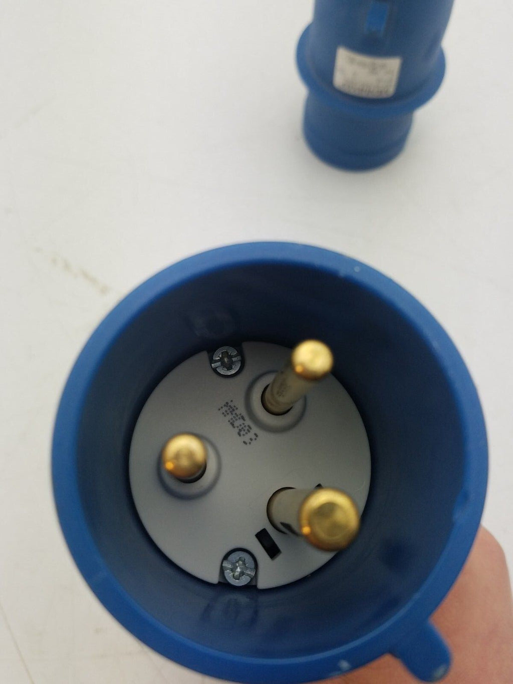 2x Mennekes AM-TOP Series, IP44 Blue Cable Mount 2P+E Industrial Power Plug