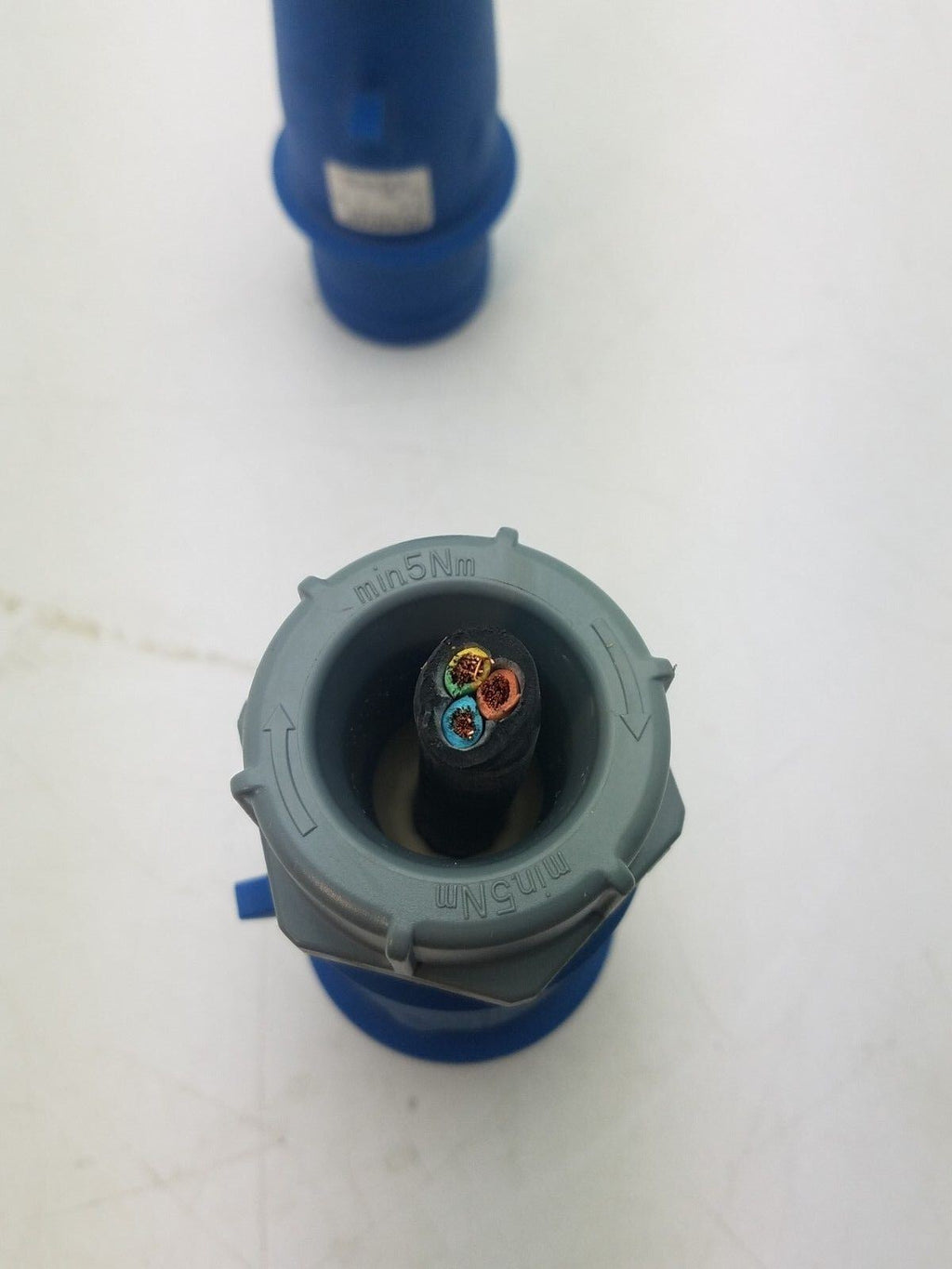 2x Mennekes AM-TOP Series, IP44 Blue Cable Mount 2P+E Industrial Power Plug
