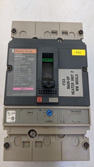 MERLIN GERIN Schneider NSF250H Circuit Breaker 600Y/347V 200A TM200DP Module B