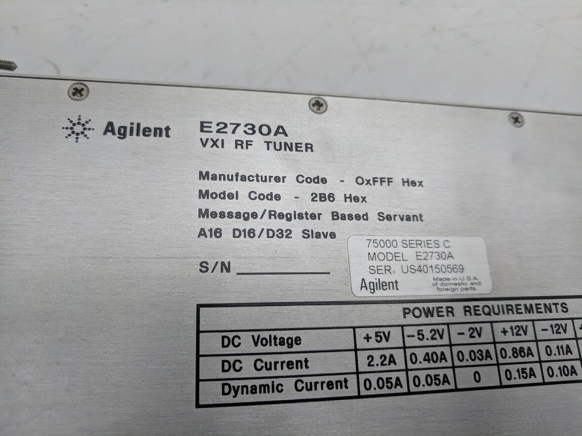 Agilent HP VXI E2730A 75000 Series C VXI 20-2700 MHz RF Tuner Power On Tested A