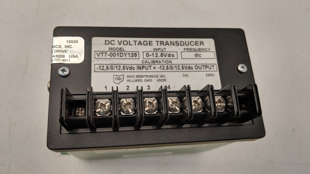 OSI Ohio Semitronics DC Voltage Transducer VT7-001DY139 0-12.5VDC Input