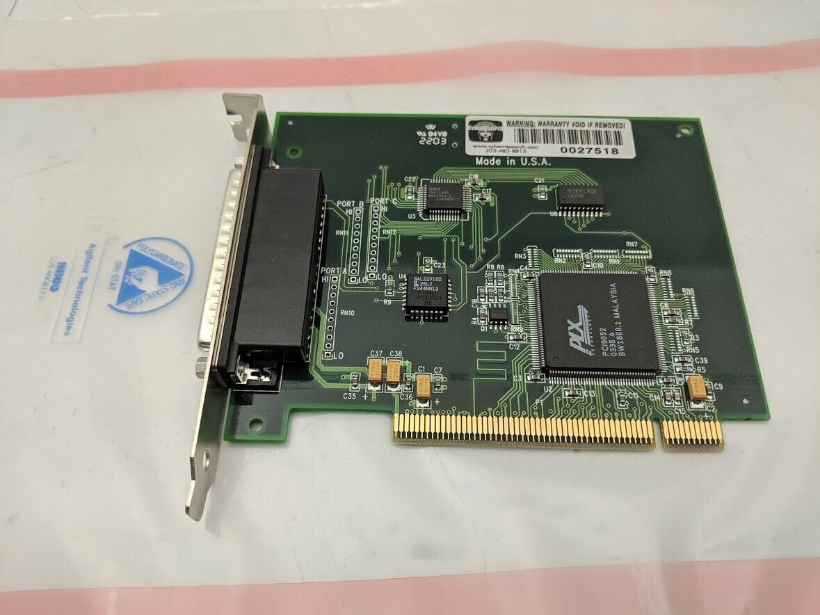Cyber Research 37 Pin Serial Communication Computer Card PCI9052 Cydas 8P DB-37