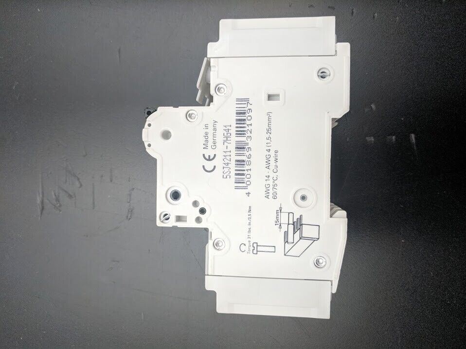 Lot of 2 Siemens 5SJ42, 2-Pole 5A 125VDC 240 VAC Circuit Breakers