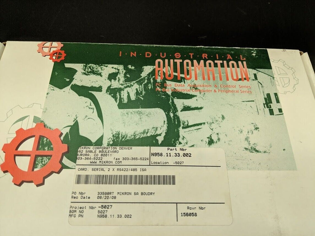 Industrial Automation ISA Bus Data Acquisition AX4285A Serial 2x RS422/485 Card