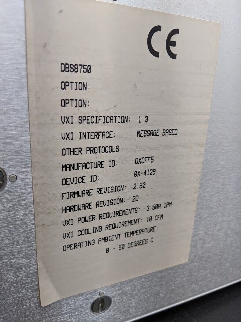 Analogic DBS 8750 High Precision 16bit VXI Arbitrary Waveform Synthesizer 400khz