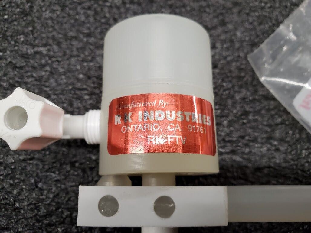 RK Industries Chemical Tank Plastic PTFE Float Valve RK-FTV 1/4" input output