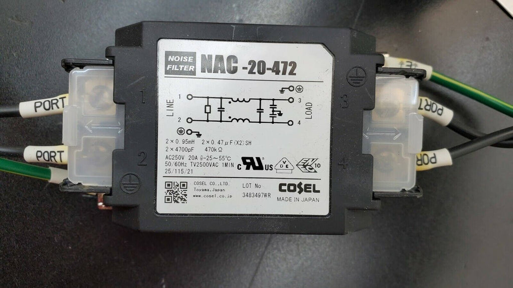 COSEL PBA1500F-15 Power Supply w/ NAC-20-472 Noise Filter 100-240Vac 15V DC 100A