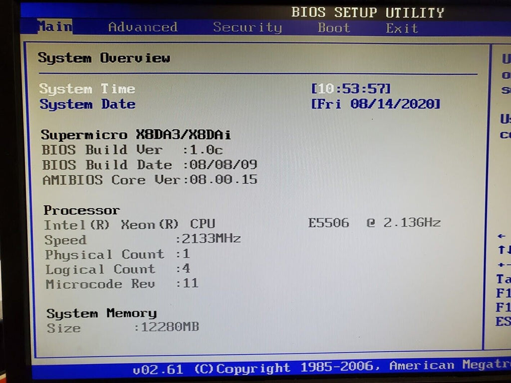 Supermicro X8DAi Rev 2.01 Computer Intel Xeon LGA 1366 DDR3 E-ATX I/O E5506 12GB