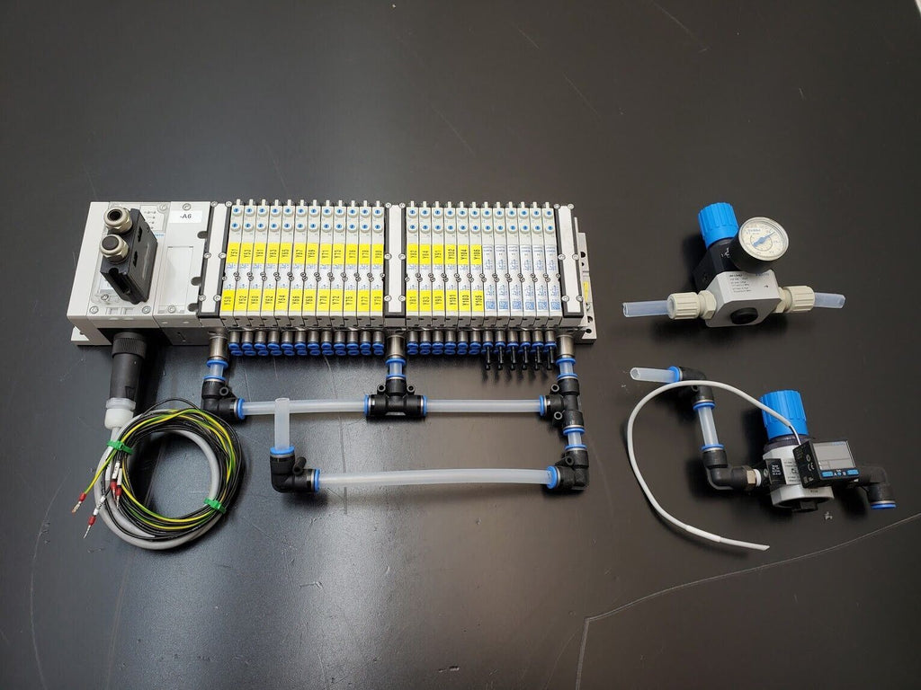 Festo Pneumatic 24 Valve Block Manifold CPX-GE-EV-S CPX-FB13 Regulator, Sensor