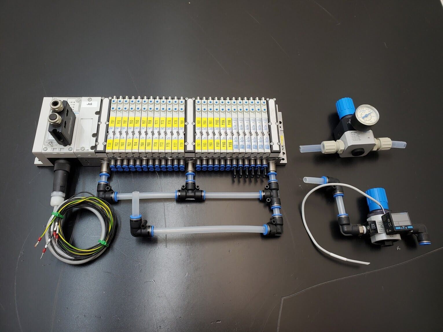 Festo Pneumatic 24 Valve Block Manifold CPX-GE-EV-S CPX-FB13 Regulator, Sensor