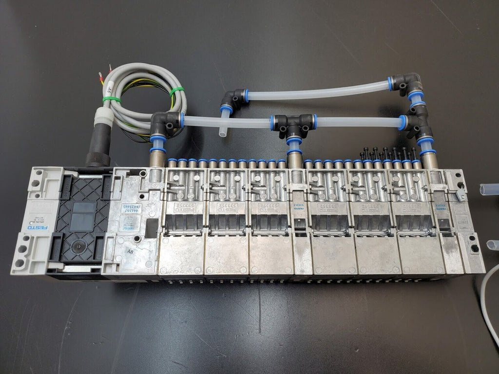 Festo Pneumatic 24 Valve Block Manifold CPX-GE-EV-S CPX-FB13 Regulator, Sensor