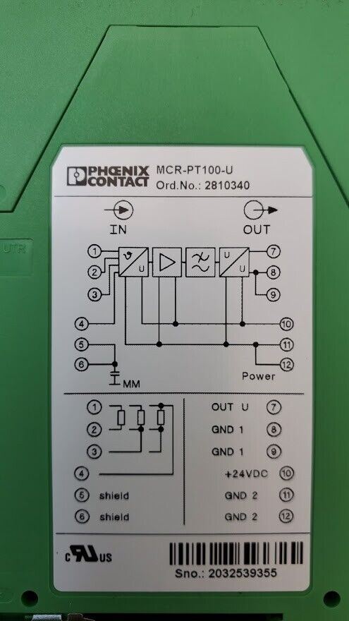 Phoenix Contact MCR-PT100-U 2810340 Resistance Thermometer Measuring Transducer