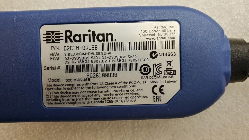 Used Raritan Dominion D2CIM-DVUSB KX2 USB KVM Switch Virtual Media CIM Dongle