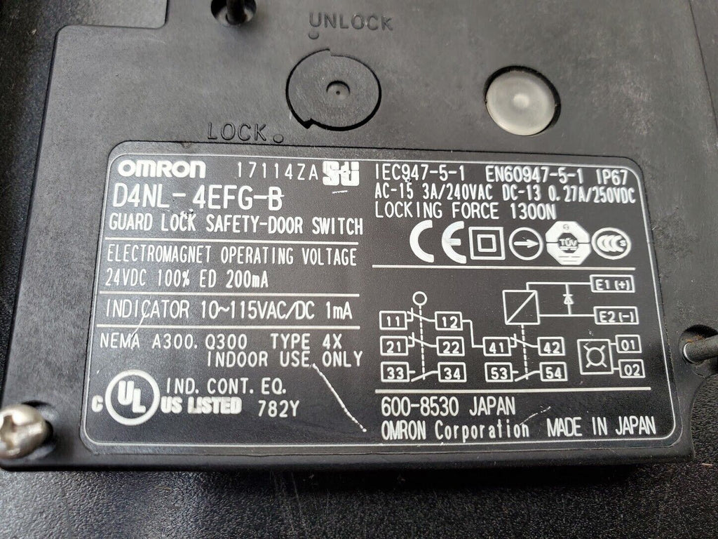 Omron D4NL-4EFG-B Guard Lock Safety Door Switch 24VDC Locking Force 1300N