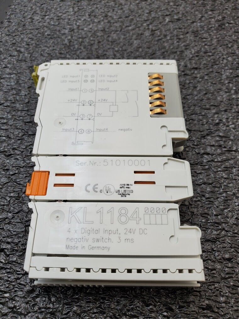 Beckhoff KL1184 Digital Input Module 4x Digital Input 24VDC Negative Switch 3ms