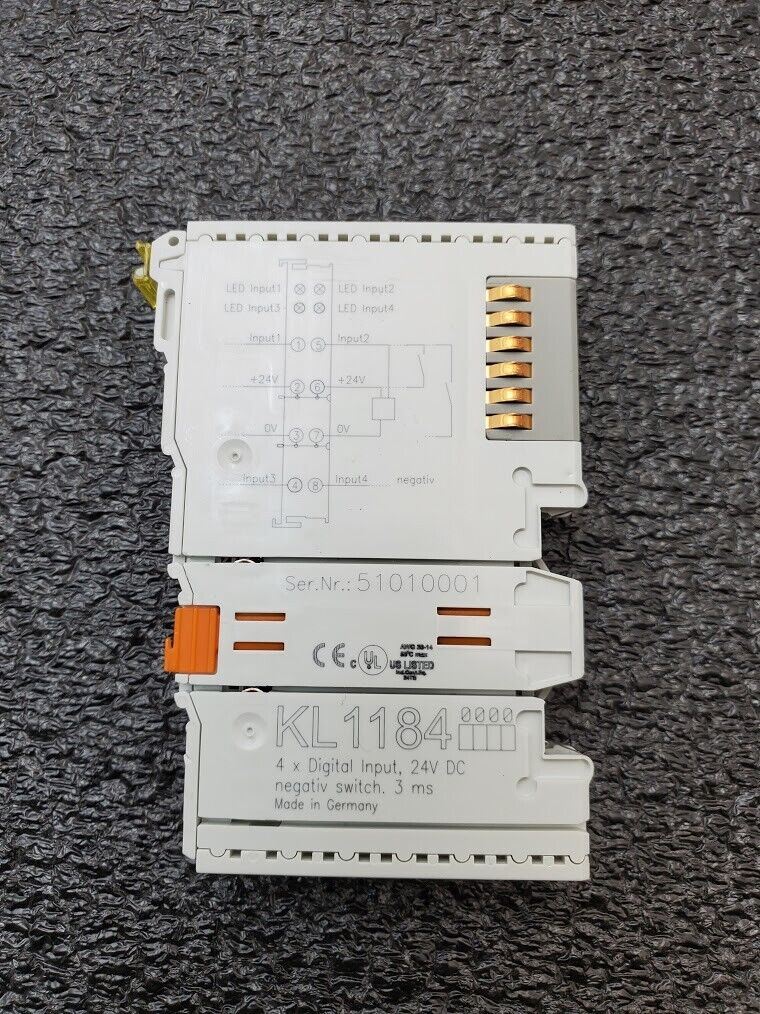 Beckhoff KL1184 Digital Input Module 4x Digital Input 24VDC Negative Switch 3ms