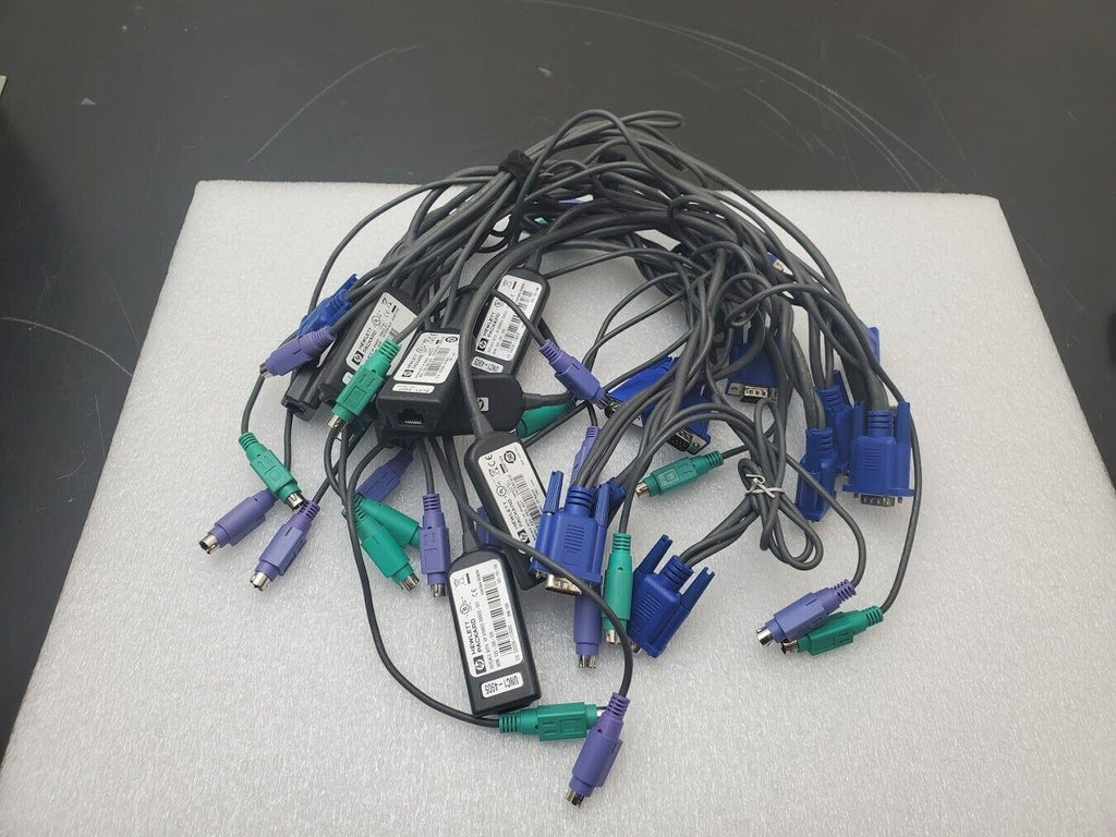 LOT OF 12 HP 286597-001 520-290-005 KVM LAN Ethernet Interface Adapter PS2 VGA