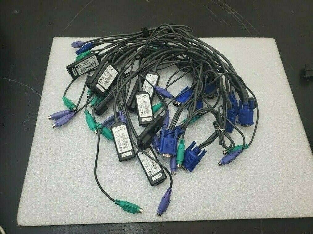 LOT OF 12 HP 286597-001 520-290-005 KVM LAN Ethernet Interface Adapter PS2 VGA