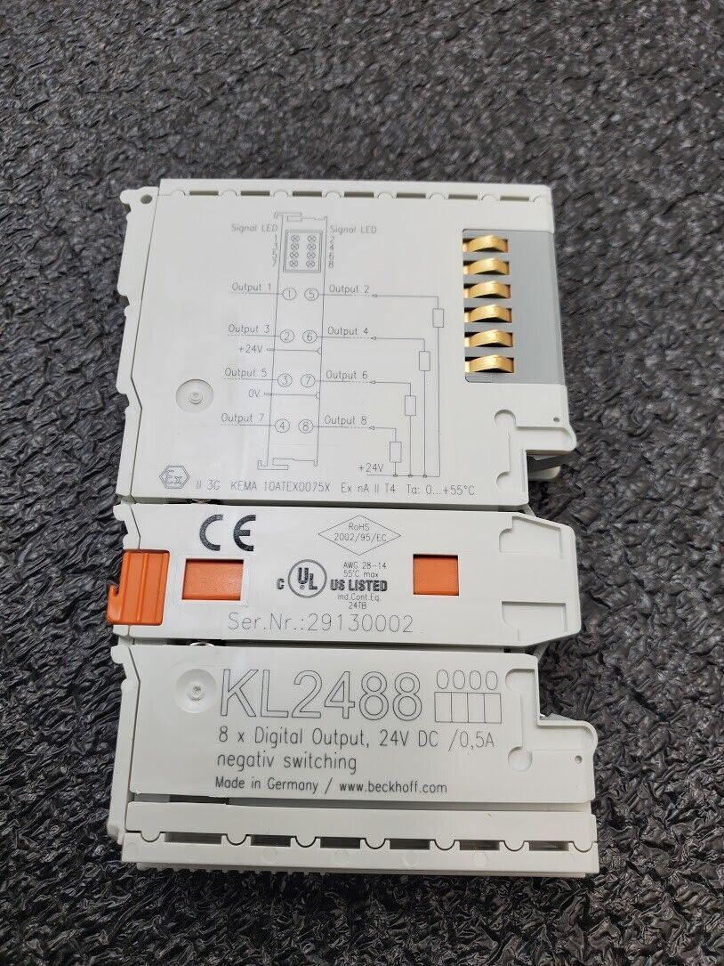 Beckhoff KL2488 8x Digital Output 24VDC 0.5A Negative Switching