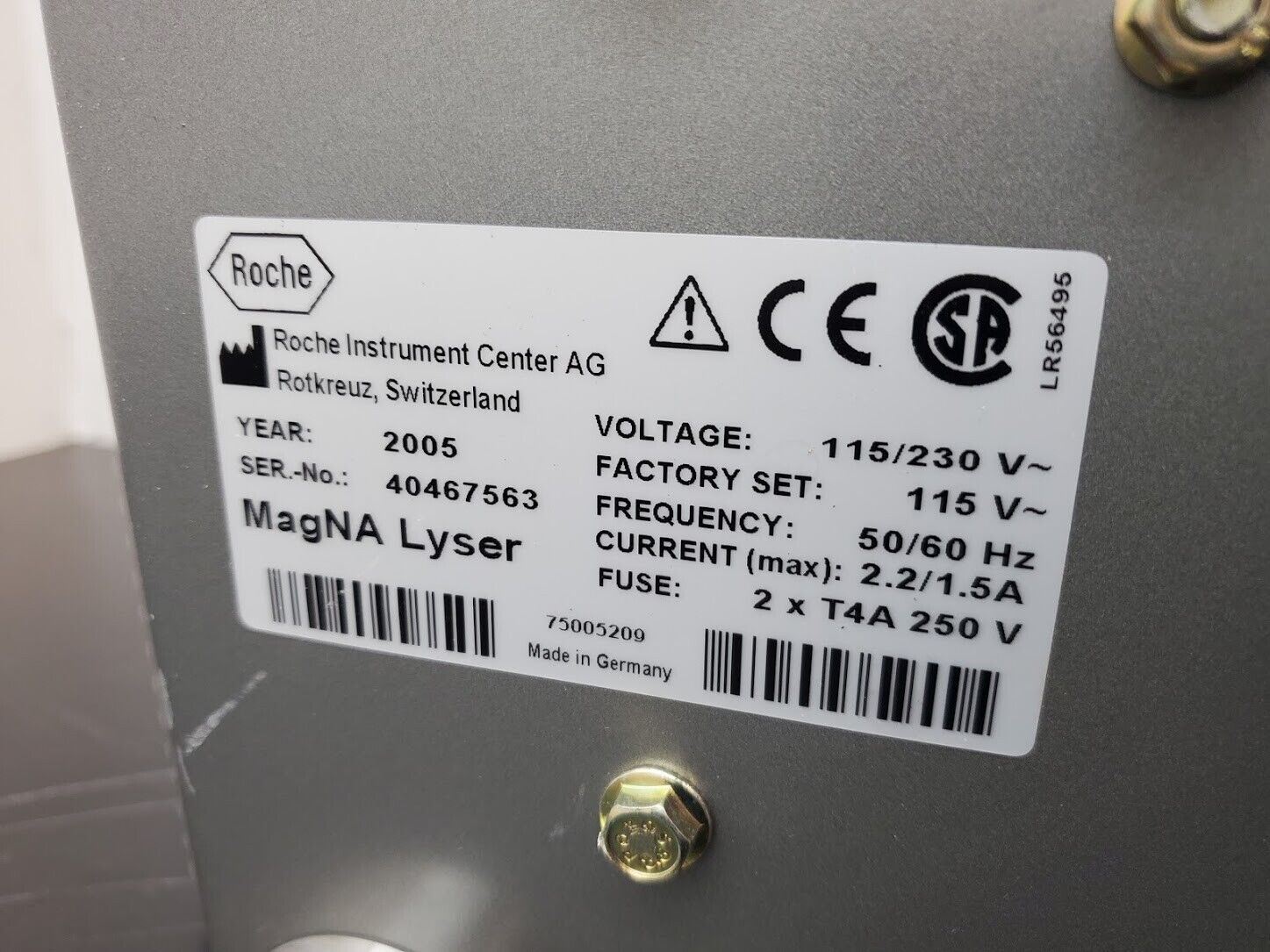 Roche MagNA Lyser Benchtop Homogenizer 7000 RPM  115VAC Tested Working yr: 2005