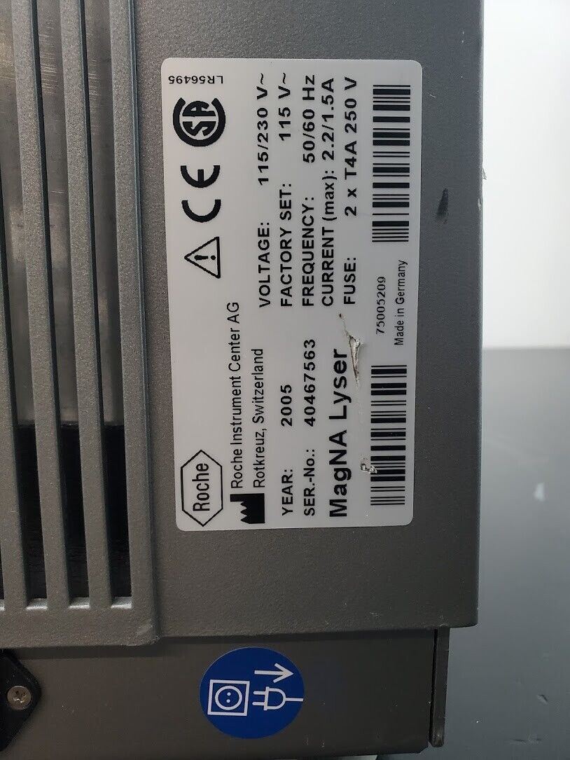 Roche MagNA Lyser Benchtop Homogenizer 7000 RPM  115VAC Tested Working yr: 2005