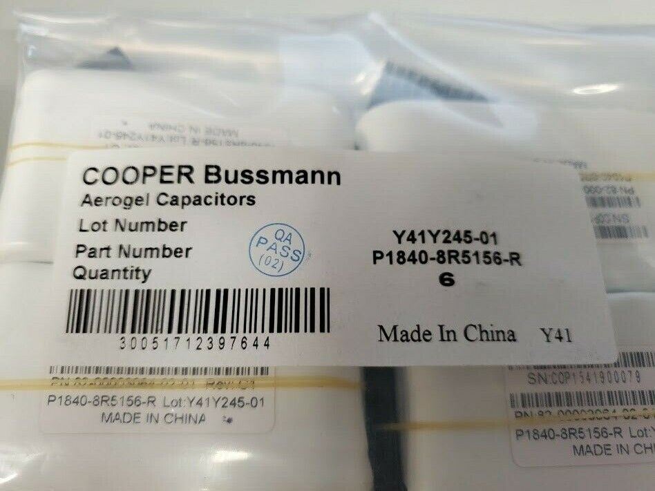 6x Eaton Cooper Bussmann Aerogel SuperCapacitor P1840-8R5156-R SUPERCAP 15F 8.5V