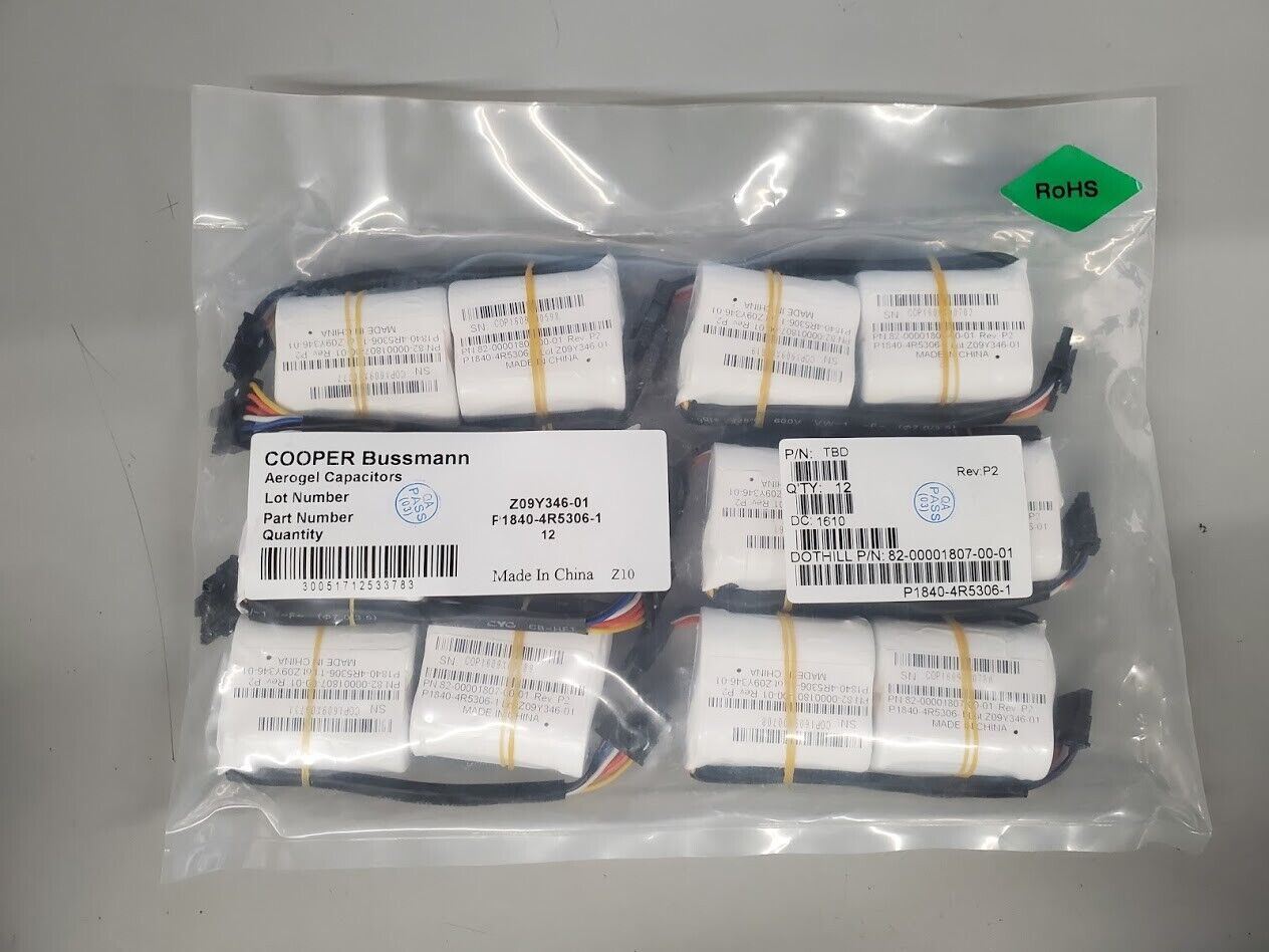 12 Eaton Cooper Bussmann Aerogel SuperCapacitor P1840-4R5306-1 SUPERCAP 30F 4.5V