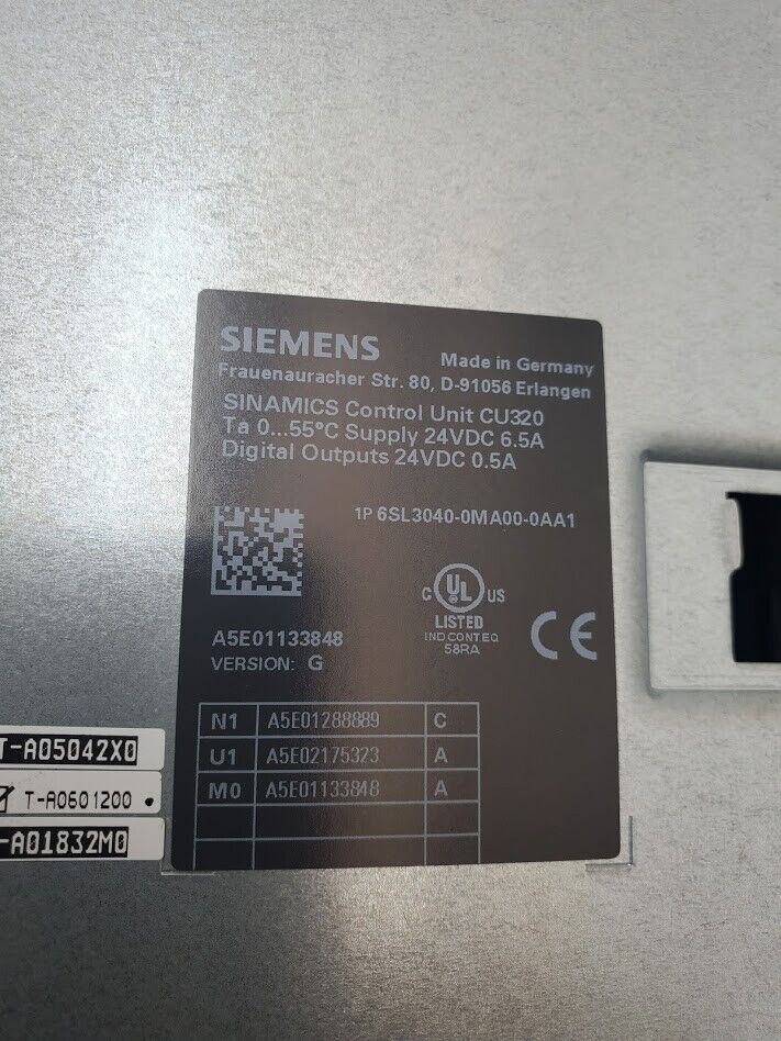 Siemens Sinamics Control Unit 6SL3040-0MA00-0AA1 CU320 S120 Version G w/CF Card