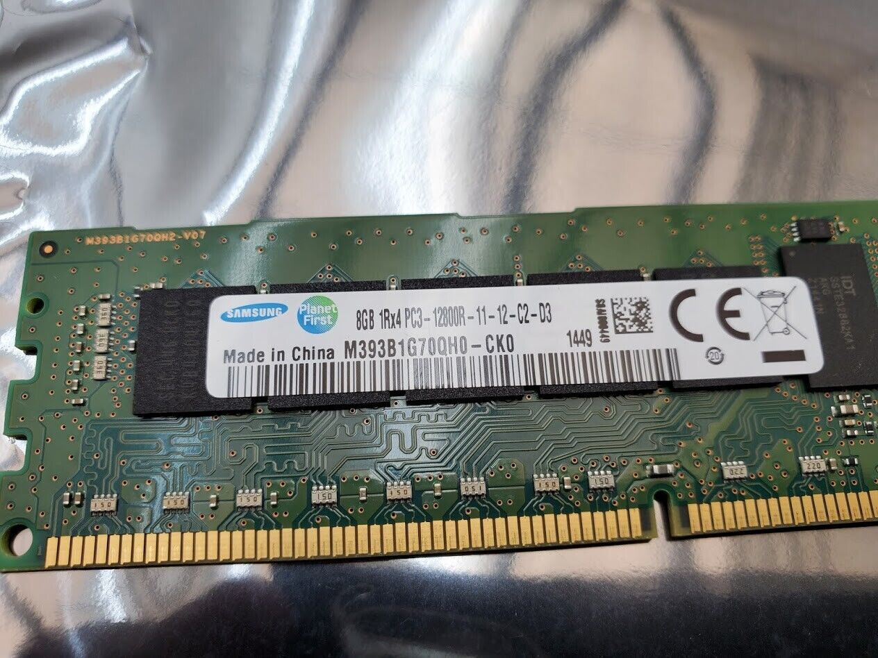 Samsung 8GB 1Rx4 PC3-12800R DDR3 ECC Server Memory RAM M393B1G70QH0-CK0 Tested