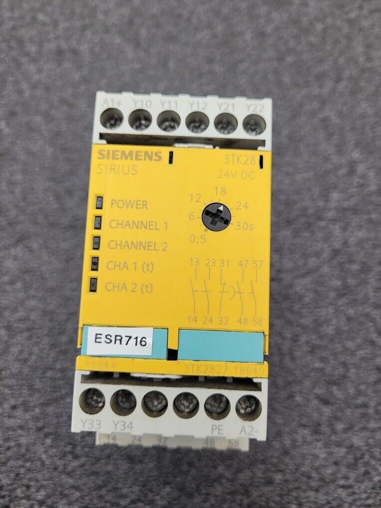 Siemens 3TK2827-1BB40 Sirius 2 Channel Safety Relay 3TK28 24VDC 0.5-30 Seconds