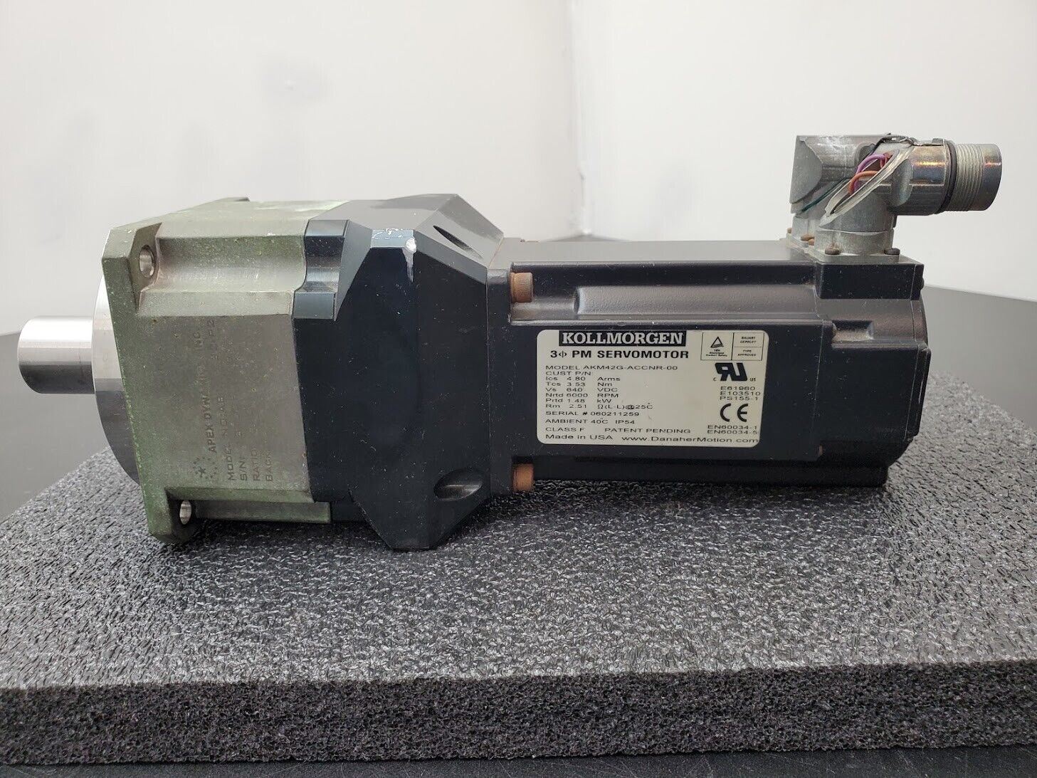 Kollmorgen AKM42G-ACCNR-00 DC Servo Motor 1.48kW 6000RPM APEX AB115-S2-P2