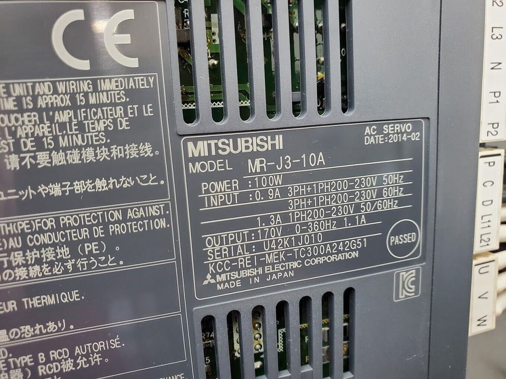 Mitsubishi 100W Servo Drive Amplifier HF-KP13 + MR-J3-10A 100W Servo Motor