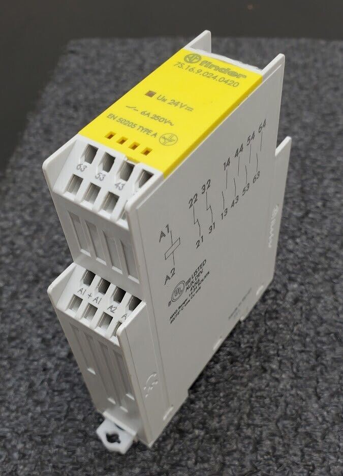 Finder DIN Rail Mount 6A 250V EN 50205 Type A Relay 7s.16.9.024.0420