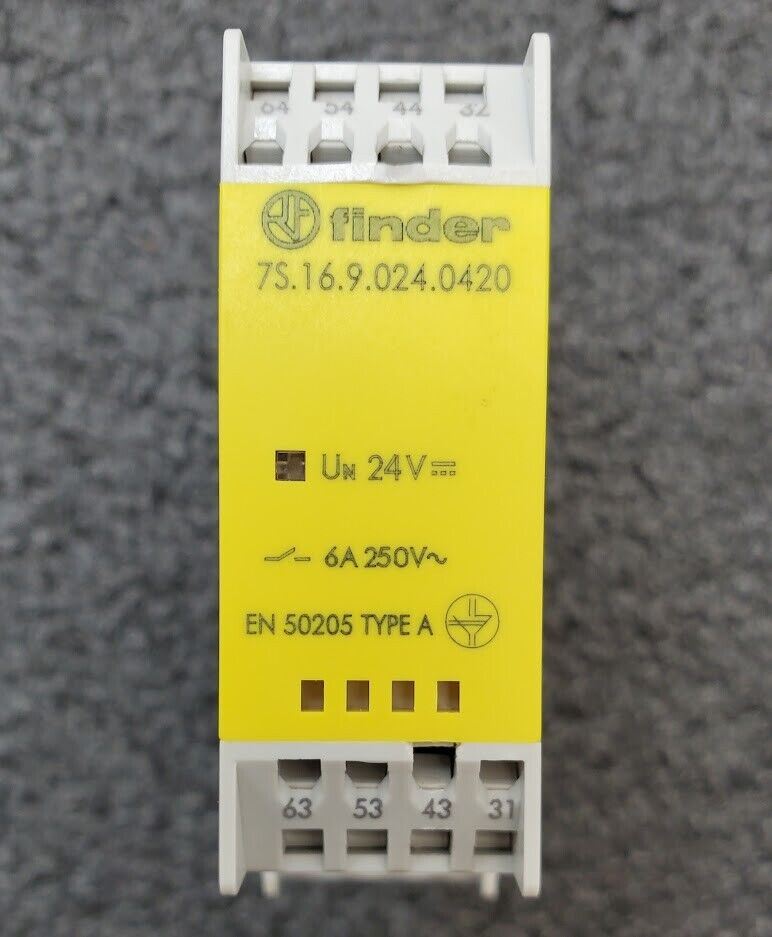 Finder DIN Rail Mount 6A 250V EN 50205 Type A Relay 7s.16.9.024.0420