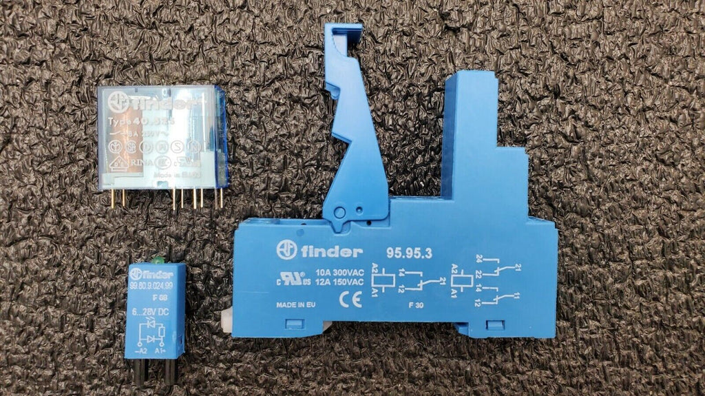 Finder 95.95.3 Socket 10A 300V 40.52S Relay 99.80.9.024.99 Diode Module 24V Coil