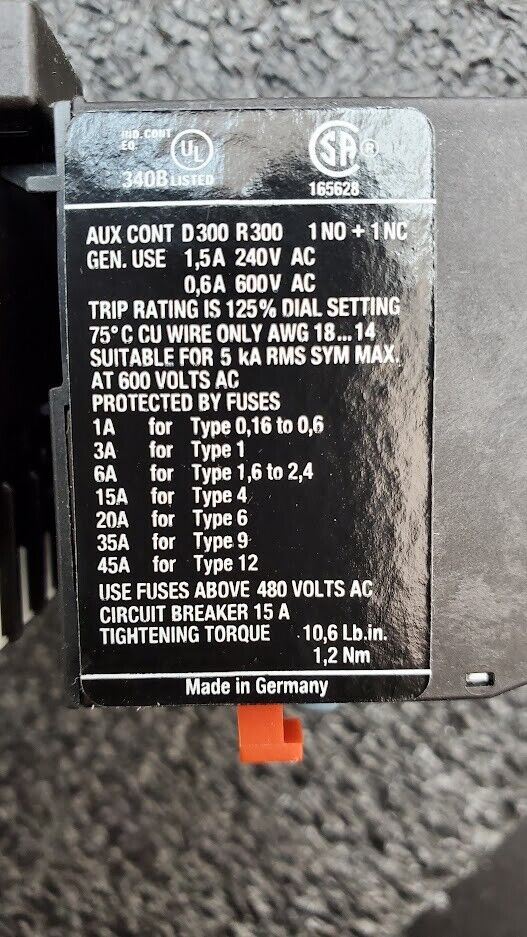 EATON DIL EEM-01-G XTMC6A01 Power Contactor w/ ZE-4 XTOM004AC1 Overload Relay
