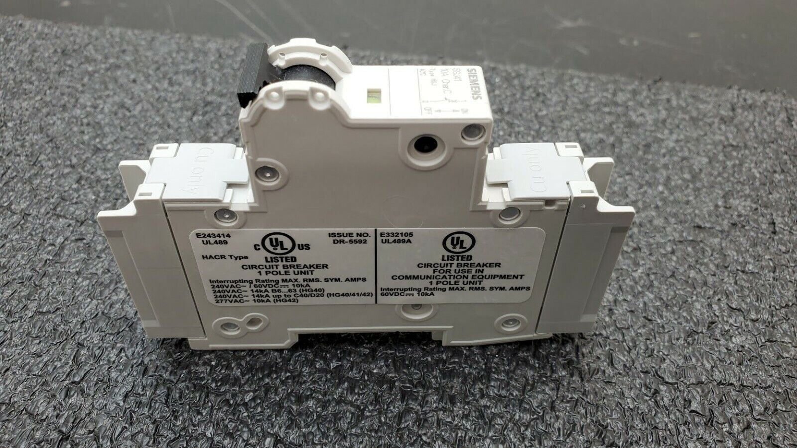 SIEMENS 5SJ4110-7HG41 Circuit Breaker 5SJ41, 10A, 240 V, 50/60Hz Type HSJ 1-Pole