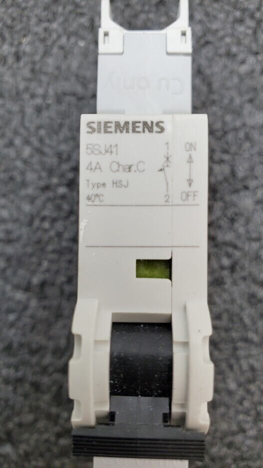 SIEMENS 5SJ4104-7HG41 Circuit Breaker 5SJ41, 4A, 240 V, 50/60Hz Type HSJ 1-Pole