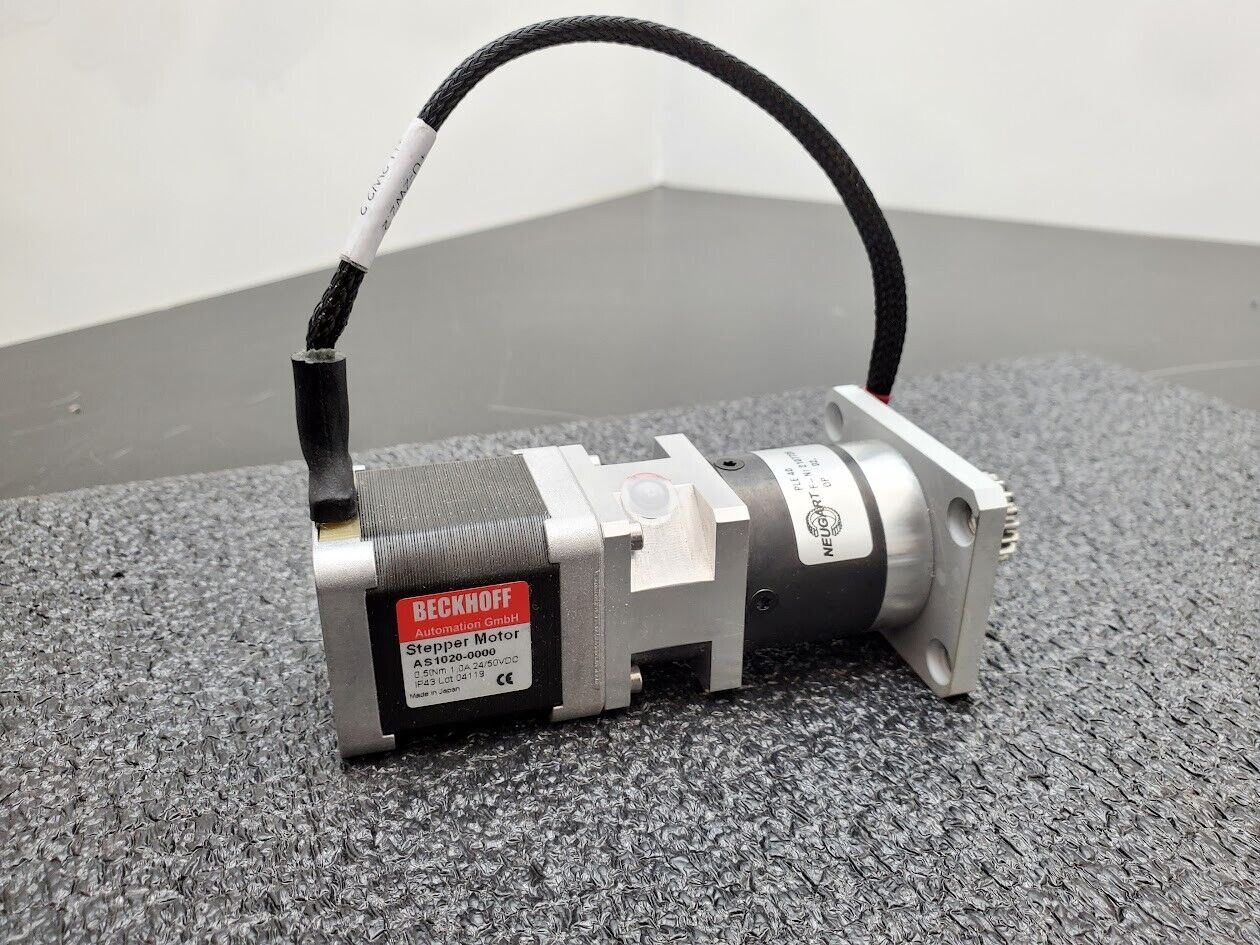 Beckhoff AS1020-0000 Stepper Motor 24/50VDC Neugart PLE 40 Gear Head 8:1 Ratio