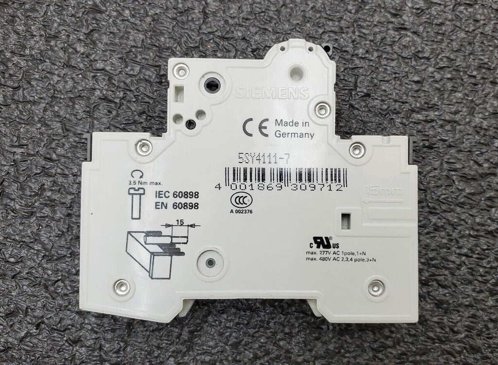 SIEMENS 5SY41 MCB C5 Single Pole CIRCUIT BREAKER / 5SY4111-7 / ~230-400V / 5A