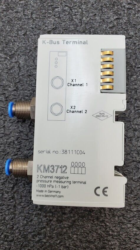 BECKHOFF KM3712 K-Bus 2 Channel Negative Pressure Measuring Terminal ±1000 hPa