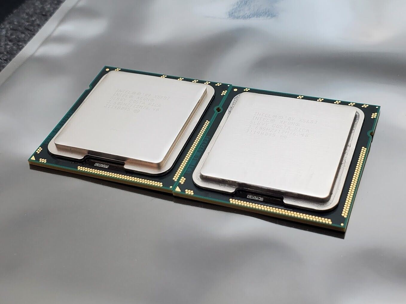 Matching pair Intel Xeon X5687 CPU 4-Core 3.6 GHz 12M SLBVY LGA 1366 Processor