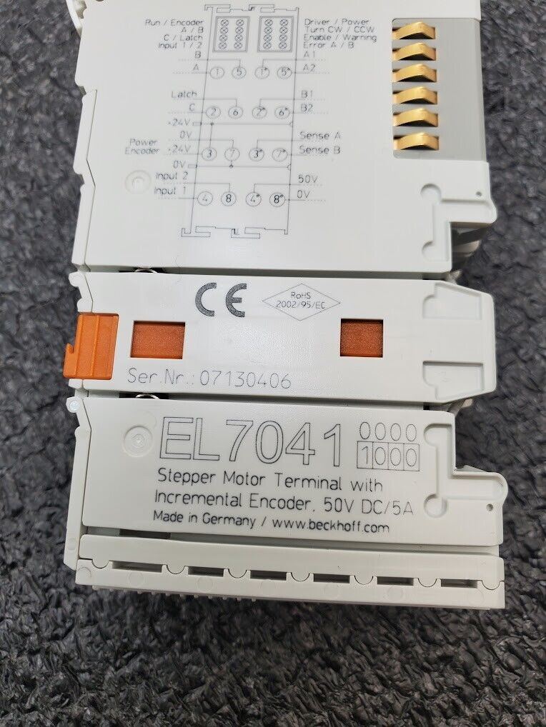 Beckhoff EL7041 Stepper Motor Terminal 50VDC 5 A w/ Incremental Encoder