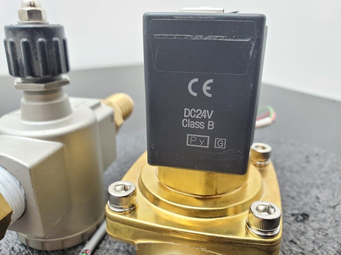 SMC 1" Solenoid VXZ2350-06-5DZ1 Valve 24VDC 3/4" ID Hose Barb AS500 Flow Control